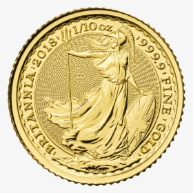 Britannia 2018 1/10 Oz Gold Coin    Src Https - 1 Oz Gold Britannia 2018, HD Png Download, Transparent PNG
